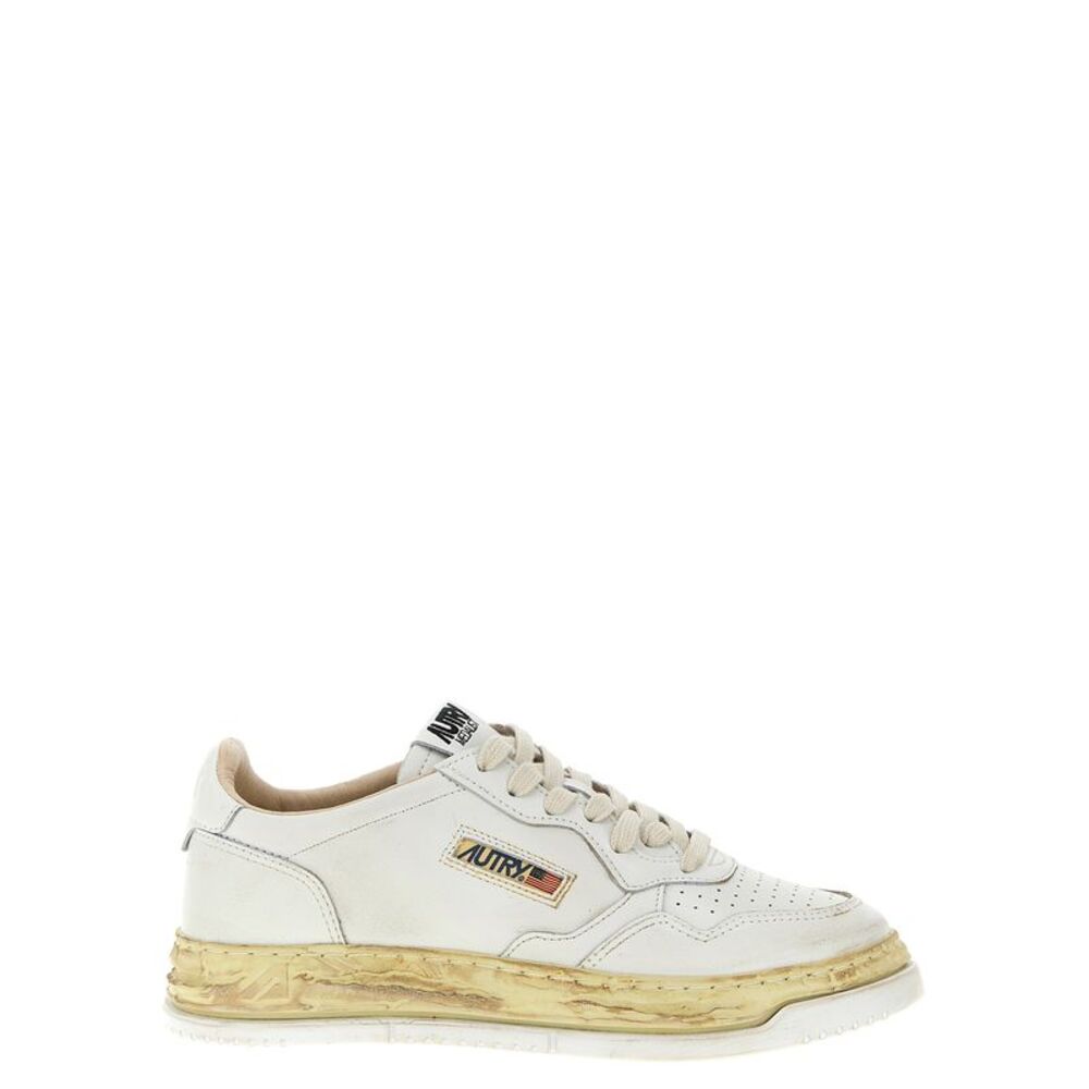 Autry White Goatskin Low Top Men's Sneakers